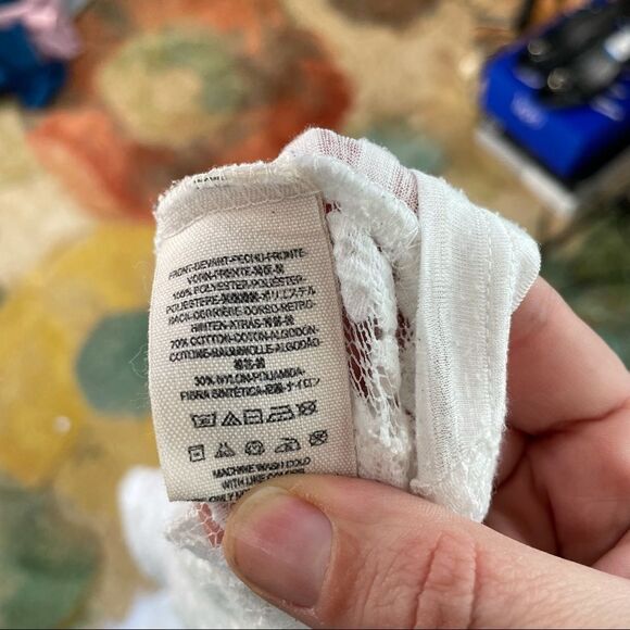 Free People Daydream High-Low Lace Stripe Tunic Top - Picture 9 of 9